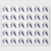 おもしろいシャーク新郎新婦の結婚漫画 ラッピングペーパー (フラット)