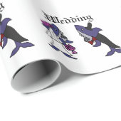 おもしろいシャーク新郎新婦の結婚漫画 ラッピングペーパー (ロールコーナー)