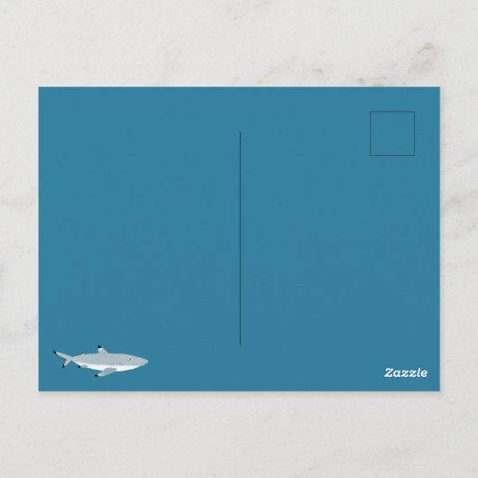 おもしろいシャーク水中バースデーパーティーへの招待 ポストカード (裏面)