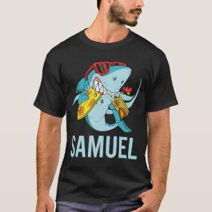 おもしろいシャーク – サミュエル名 Tシャツ