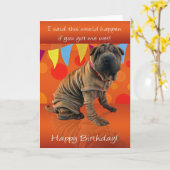 おもしろいシャールペイ誕生日カード誕生日ユーモア カード (黄色い花)