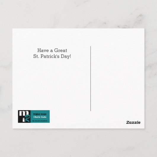 おもしろいシュナウザーとビールセントパトリックの日 ポストカード (裏面)