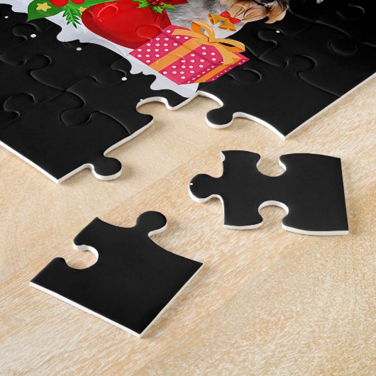 おもしろいシュナウツァークリスマスツリーペットドッグ愛人ギフト ジグソーパズル (側面)