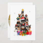 おもしろいシュナウツァークリスマスツリーペット犬の愛人ギフト シーズンカード (正面/裏面)