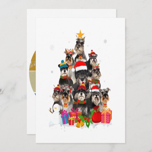 おもしろいシュナウツァークリスマスツリーペット犬の愛人ギフト シーズンカード (正面/裏面)