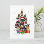 おもしろいシュナウツァークリスマスツリーペット犬の愛人ギフト シーズンカード (スタンド正面)