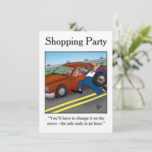 おもしろいショッピングエクスカーション招待状 招待状 (スタンド正面)