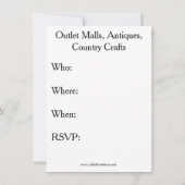 おもしろいショッピングエクスカーション招待状 招待状 (裏面)