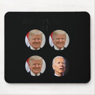 おもしろいショッピングカートトランプバイデン氏選挙ミーム投票 マウスパッド