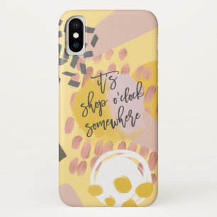 おもしろいショッピング引用文モダンパタカラフルーン iPhone X ケース