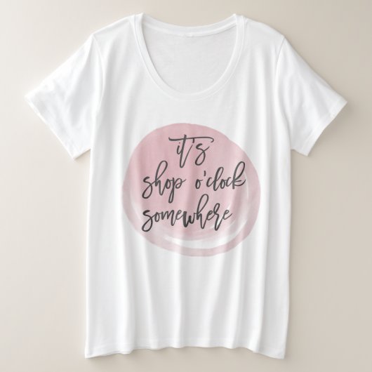 おもしろいショッピング引用文モダン手書きタイポグラフィ プラスサイズTシャツ (デザイン正面)