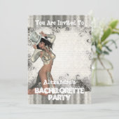 おもしろいショーガールパーソナライズされたバチェロレッテ 招待状 (スタンド正面)