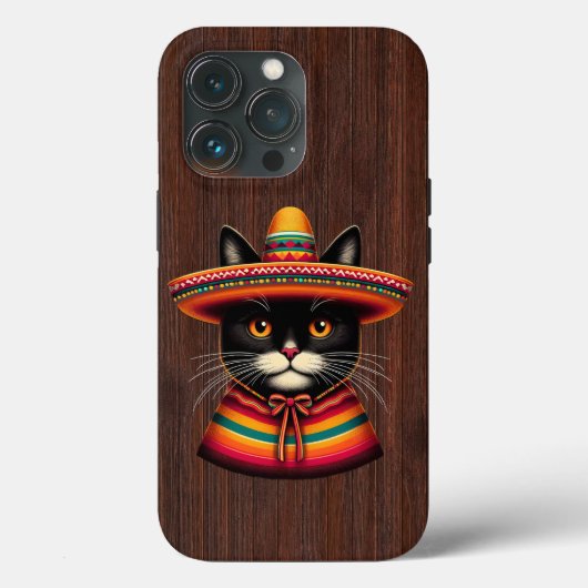 おもしろいシンコ・デ・マヨのソンブレロ祭りのメキシコの猫 Case-Mate iPhoneケース (裏面)