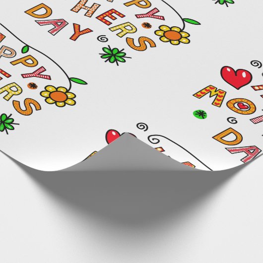 おもしろいシンプルとハッピーマザーズデイ ラッピングペーパー (角)