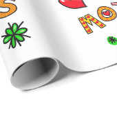 おもしろいシンプルとハッピーマザーズデイ ラッピングペーパー (ロールコーナー)