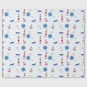 おもしろいシンプルと航海の ラッピングペーパー (フラット)