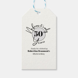 おもしろいシンプルな50歳の誕生日パーティー ギフトタグ