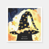おもしろいシンプルウィザード誕生日 スタンダードカクテルナプキン (正面)