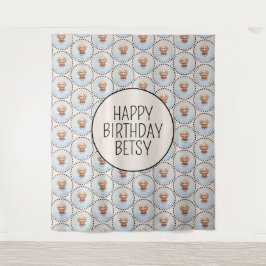 おもしろいシンプルシック編集可能誕生日フォト水玉模様 タペストリー