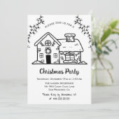 おもしろいシンプルジンガーブレッドハウスクリスマスパーティー 招待状 (スタンド正面)