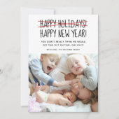 おもしろいシンプルハッピーニューイヤーホリデーカード シーズンカード (正面)