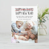 おもしろいシンプルハッピーニューイヤーホリデーカード シーズンカード (スタンド正面)