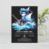 おもしろいシンプルパイレーツ誕生日 招待状 (スタンド正面)