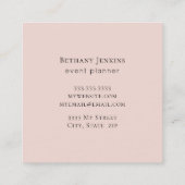 おもしろいシンプルピンクと金ゴールドバルーングリッター スクエア名刺 (裏面)