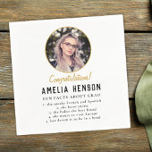 おもしろいシンプルファクトフォト大学院写真卒業パーティーNa スタンダードカクテルナプキン