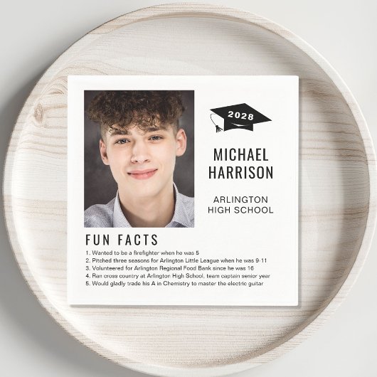 おもしろいシンプルファクト写真卒業ナプキンス スタンダードカクテルナプキン