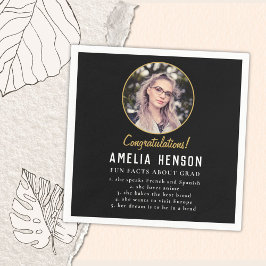 おもしろいシンプルファクト黒人写真卒業 スタンダードカクテルナプキン