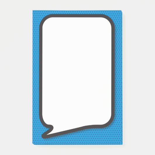 おもしろいシンプルブルー漫画ブック音声バブル ポストイット (正面)