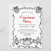 おもしろいシンプルモダンパーティー 招待状 (正面)