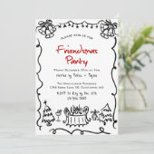 おもしろいシンプルモダンパーティー 招待状 (スタンド正面)