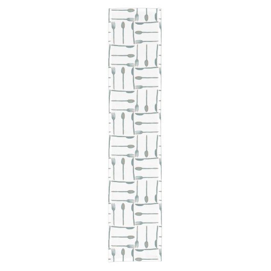 おもしろいシンプル刃物デザイン ショートテーブルランナー (正面)