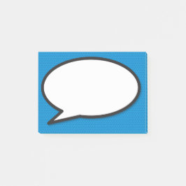 おもしろいシンプル漫画ブック音声バブルブルー ポストイット