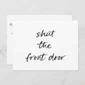 おもしろいシンプル白黒新しいホームアドレス 案内ポストカード (正面/裏面)