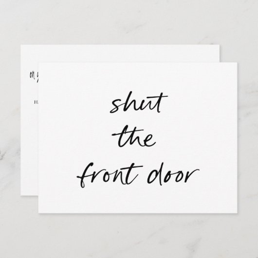 おもしろいシンプル白黒新しいホームアドレス 案内ポストカード (正面/裏面)