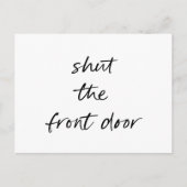 おもしろいシンプル白黒新しいホームアドレス 案内ポストカード (正面)