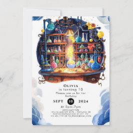 おもしろいシンプル科学者誕生日 招待状