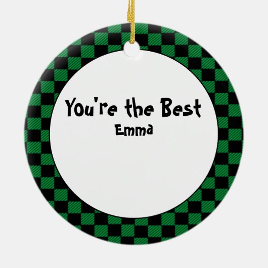 おもしろいシンプル美容師ギフトアイディア- パーソナライズされた セラミックオーナメント (裏面)