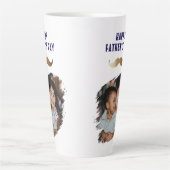 おもしろいシンプルMustache Happy Father's Day写真 カフェラテマグ (正面)