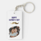 おもしろいシンプルMustache Happy Father's Day写真 キーホルダー (裏面)