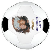 おもしろいシンプルMustache Happy Father's Day写真 サッカーボール (回転)