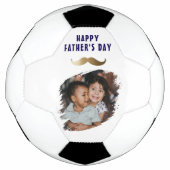 おもしろいシンプルMustache Happy Father's Day写真 サッカーボール (正面)