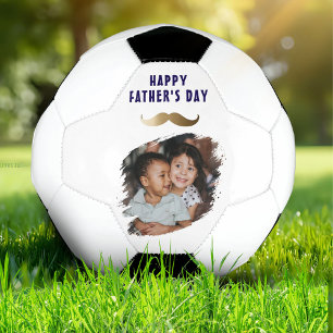 おもしろいシンプルMustache Happy Father's Day写真 サッカーボール