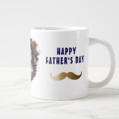 おもしろいシンプルMustache Happy Father's Day写真 ジャンボコーヒーマグカップ (右)