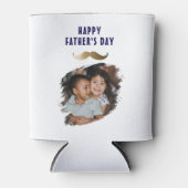 おもしろいシンプルMustache Happy Father's Day写真 缶クーラー (正面)