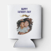 おもしろいシンプルMustache Happy Father's Day写真 缶クーラー (裏面)