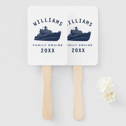 おもしろいシークルーズシップファミリー懇親会サマーバケーション ハンドファン (正面&裏面)